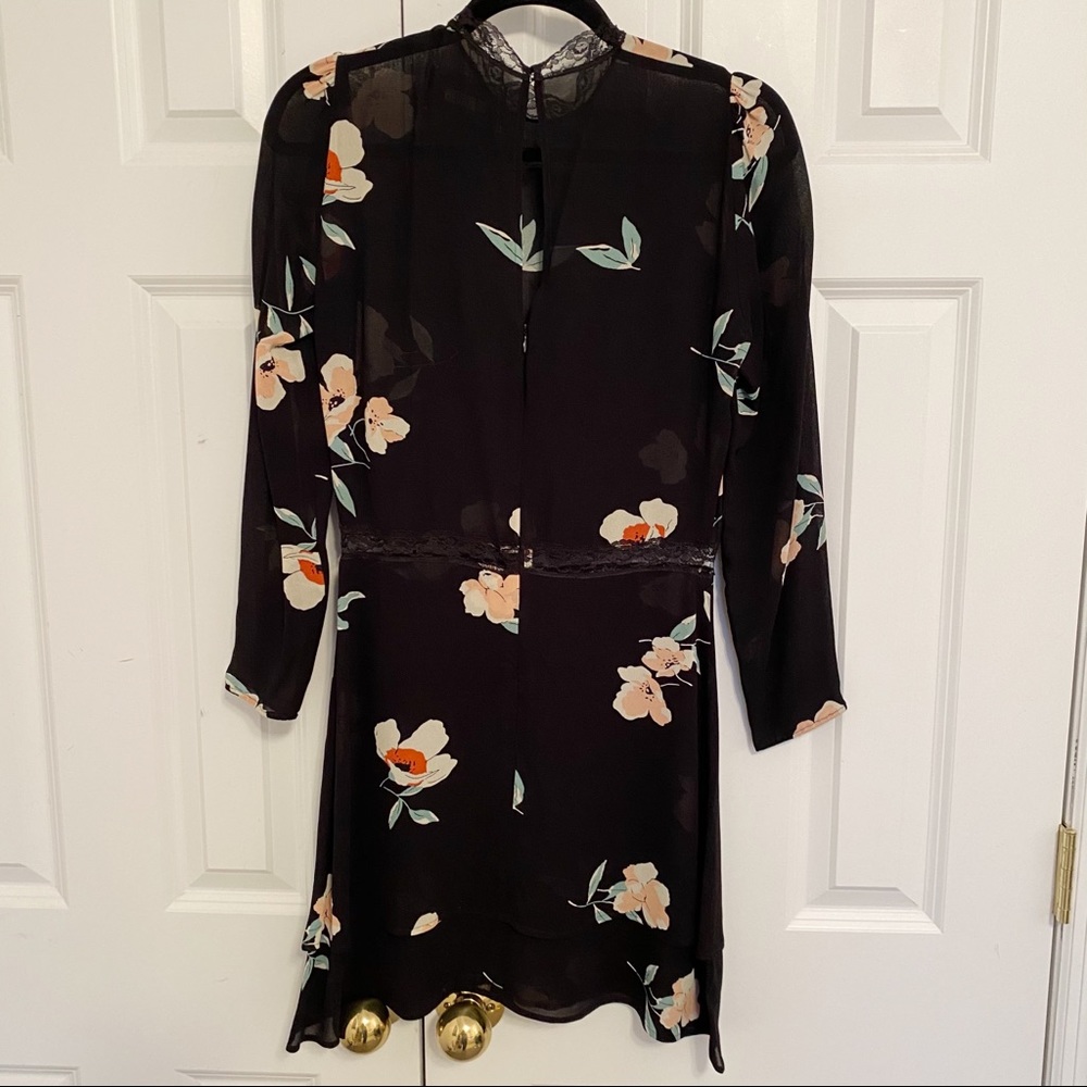Reformation Black Floral Print Mini Dress - Picture 8 of 10